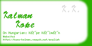 kalman kope business card
