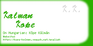 kalman kope business card